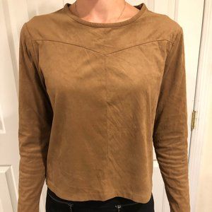 Helen McAlinden Top | Faux Suede Tan Top | Size: M